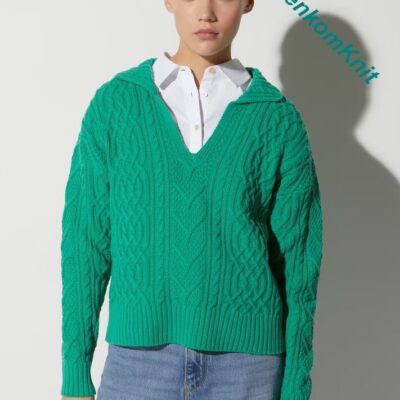 Узорчатый пуловер спицами. Схема узора