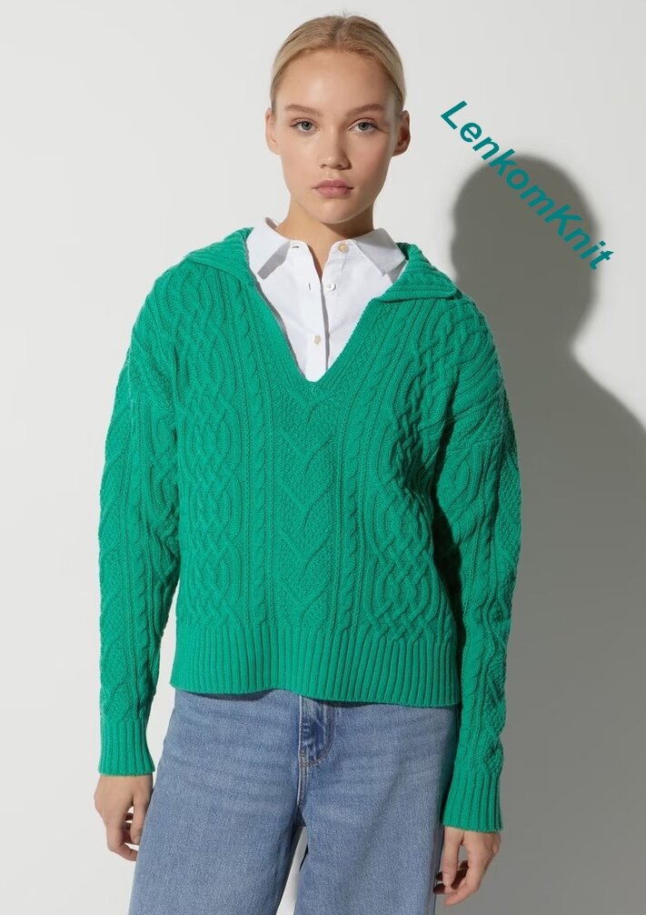 Узорчатый пуловер спицами. Схема узора