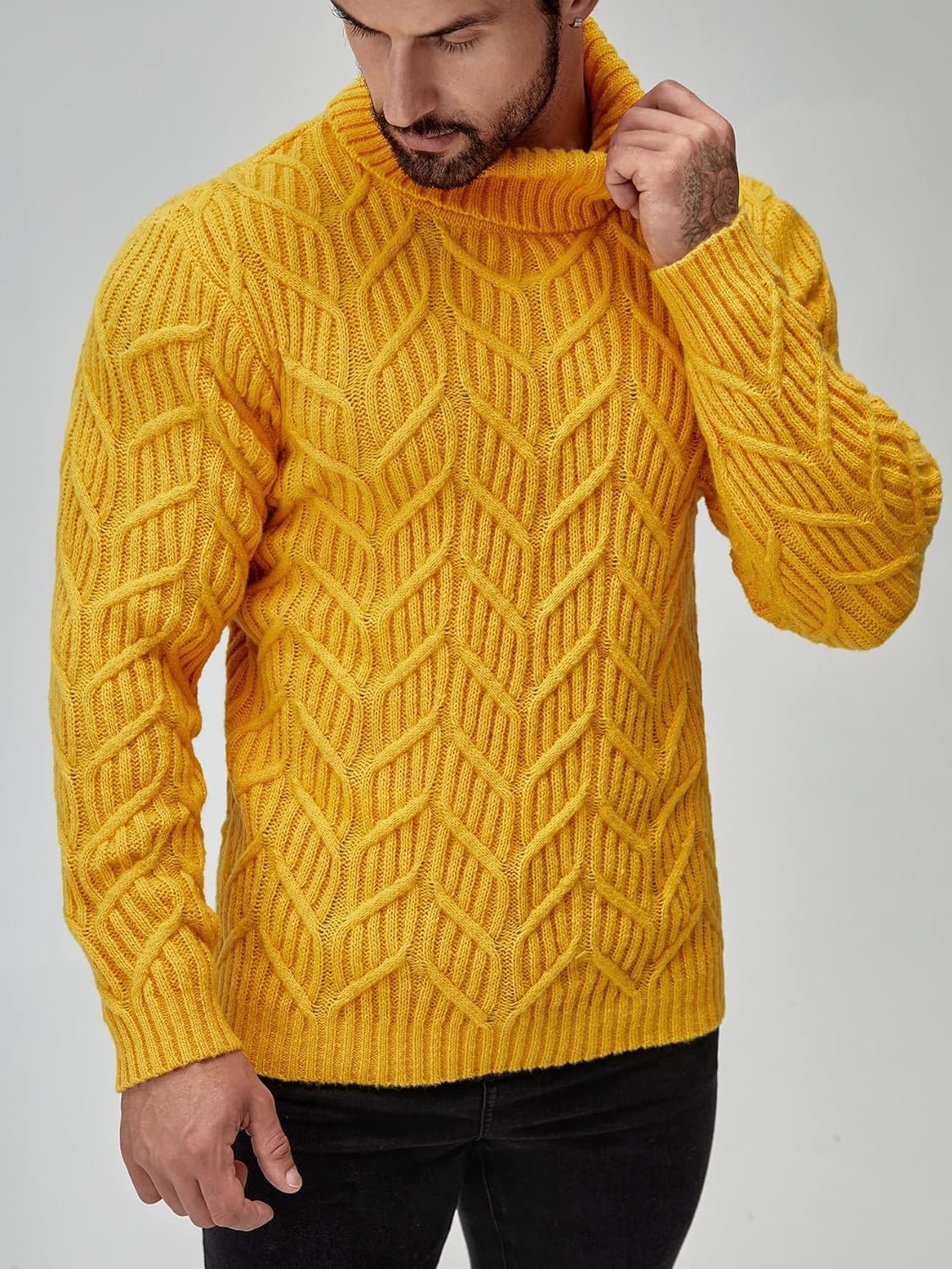 Желтый мужской свитер. Схема узора